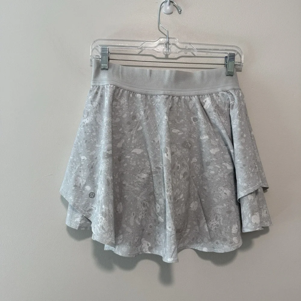 Lululemon Court Rival High-Rise Skirt *Long Terrazzo Marble Silver Ice Multi 6